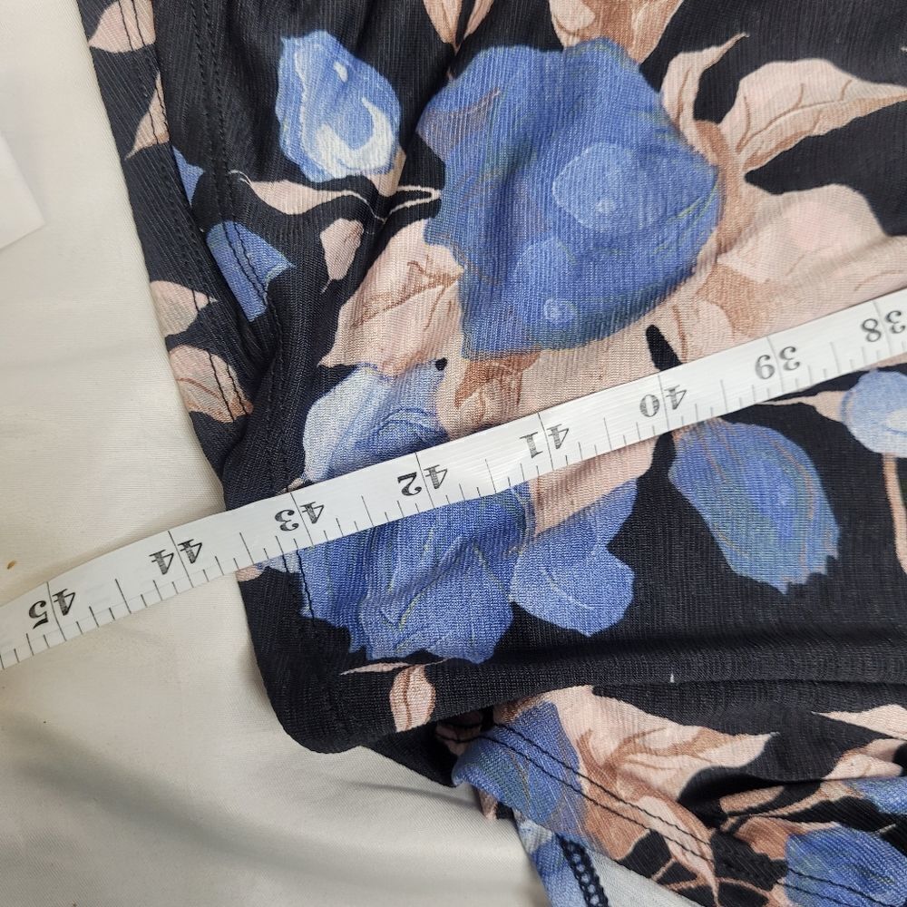 UNIQUE VINTAGE dress black‎ floral Kelsie stretch wrap 1X - Picture 11 of 12